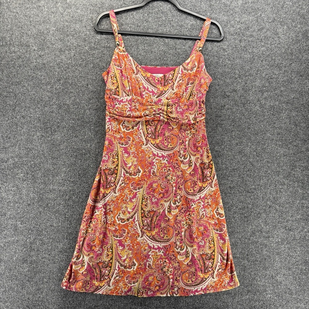 Vintage 90s Dress Womens 6 Paisley V-Neck Babydoll Sleeveless Y2K Fairy Hippie
